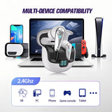 XMENHA Wireless Gaming Earbuds for PC with Mic 2.4GHz Dongle Low Latency ANC Noise Cancelling Earbuds in Ear Gaming Headphones Earphone Ear Buds Compatible with Meta Quest 2, Steam Deck, PS4, PS5, PC, Switch