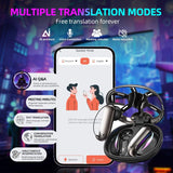 XMENHA Wireless Gaming Open Ear Buds Translation Earbuds Real Time with Ultra-Fine Ear Hooks Loops, Mecha Wrap Around Over the Ear Earbuds Bone Air Conduction Headphones Earphones Wireless Bluetooth