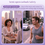 XMENHA Open Over Ear Earbuds Wireless Bluetooth Awareness of Surroundings Open Ear Headphones Bone Air Conduction Earbuds that Don't Go in Your Ear with Over-Ear Hooks Clip On Ear Buds Headphones