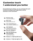 XMENHA Magnetic Wireless Charging Bluetooth Earbuds Blue Tooth Ear Buds for iPhone Android, Earphones Deep Bass IPX6 Waterproof Sweatproof Earbud In-ear Headphones with Mobile Phone Stand Charging Case